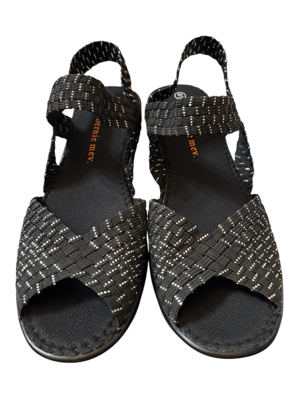 Bernie Mev Fame Wedge Sandals Women’s EU 41 US 10 Black Silver NIB